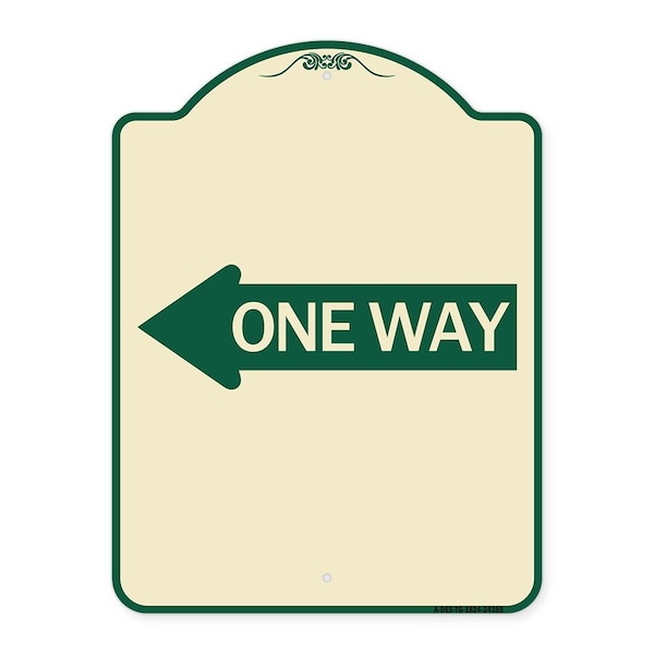 Signmission One Way With Left Arrow Heavy-Gauge Aluminum Architectural Sign, 24" x 18", TG-1824-24385 A-DES-TG-1824-24385 - main